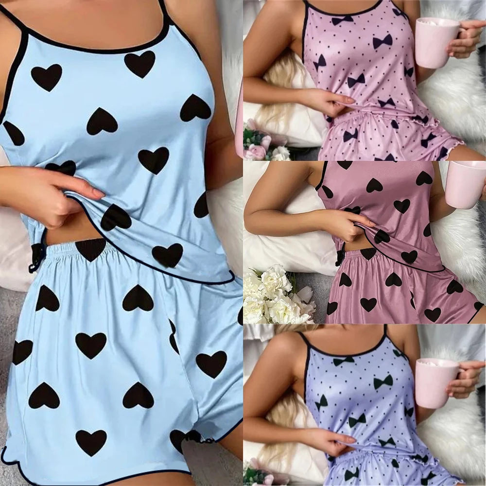 Heart-Shaped Print Pajama