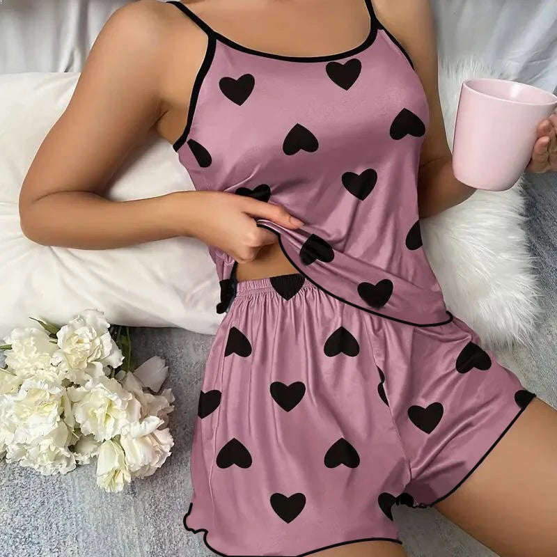 Heart-Shaped Print Pajama