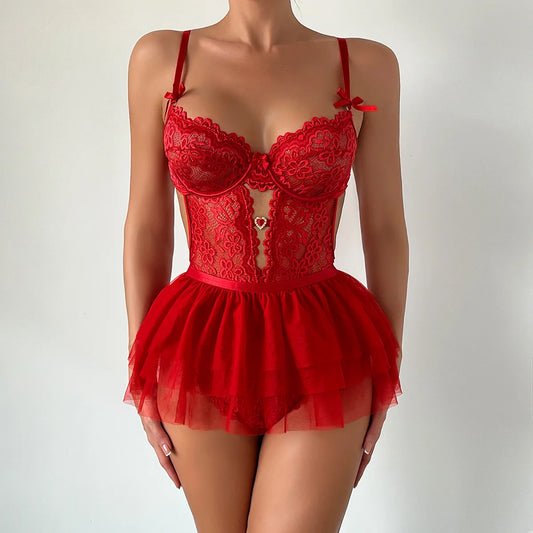 Lace Set Women 2-Piece Valentine Lingerie